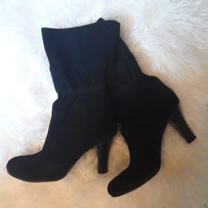 Black Suede Boots, size 8 1/2 m.